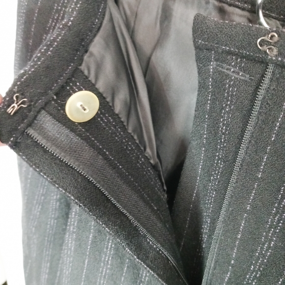 Amanda Smith Petites %100 Pure Wool Black Long Baggie Pants With Purple … - Picture 4 of 9